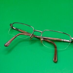 Woolrich 7775 Mens Shiny Brown Half Rim Rectangle Eyeglasses Frames 54-18-145